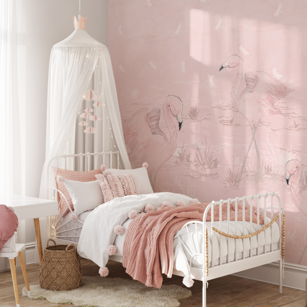 Fototapeten Pink Flamingo Tanz