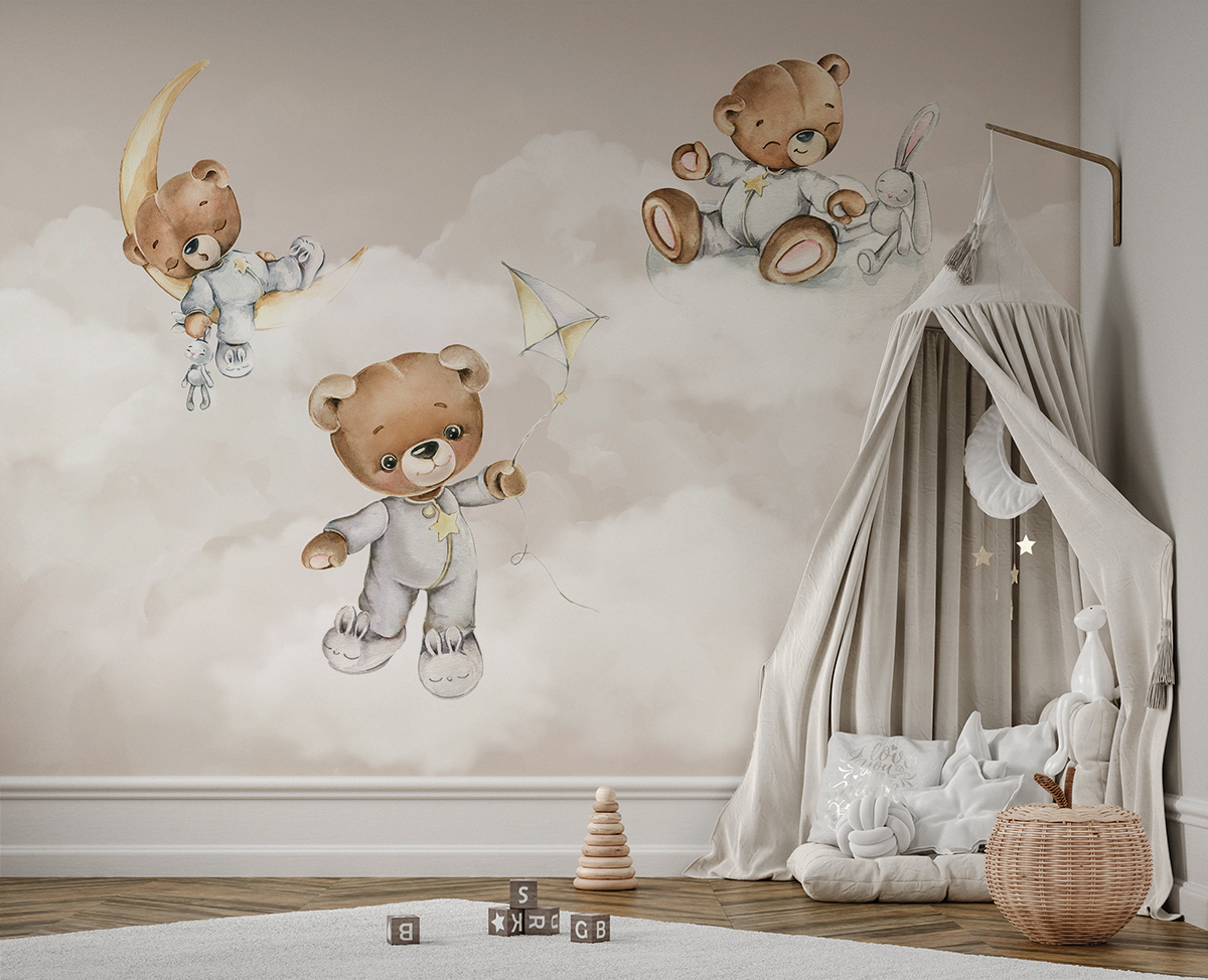Fototapeten Teddybären im Schlafanzug