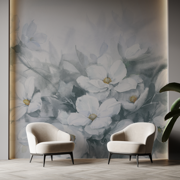 Fototapeten Morgennebelblumen