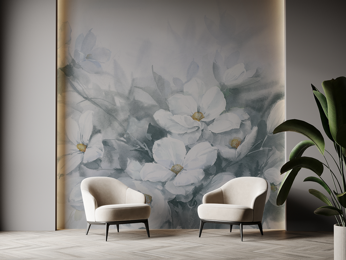 Fototapeten Morgennebelblumen