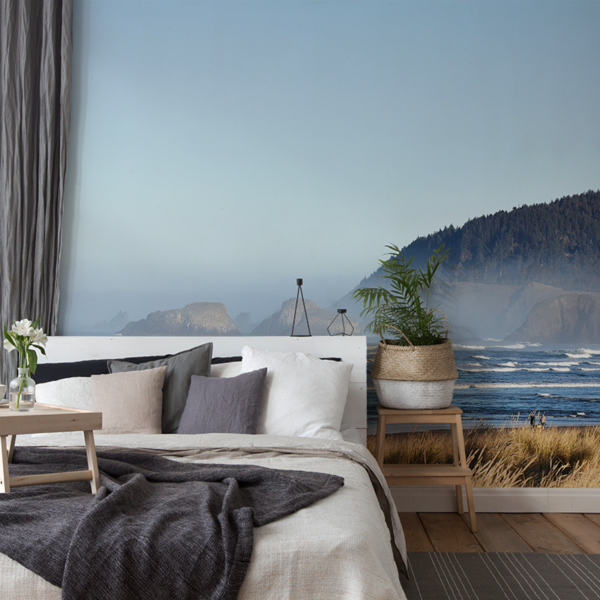 Fototapeten Strand mit Blick auf die Felsen