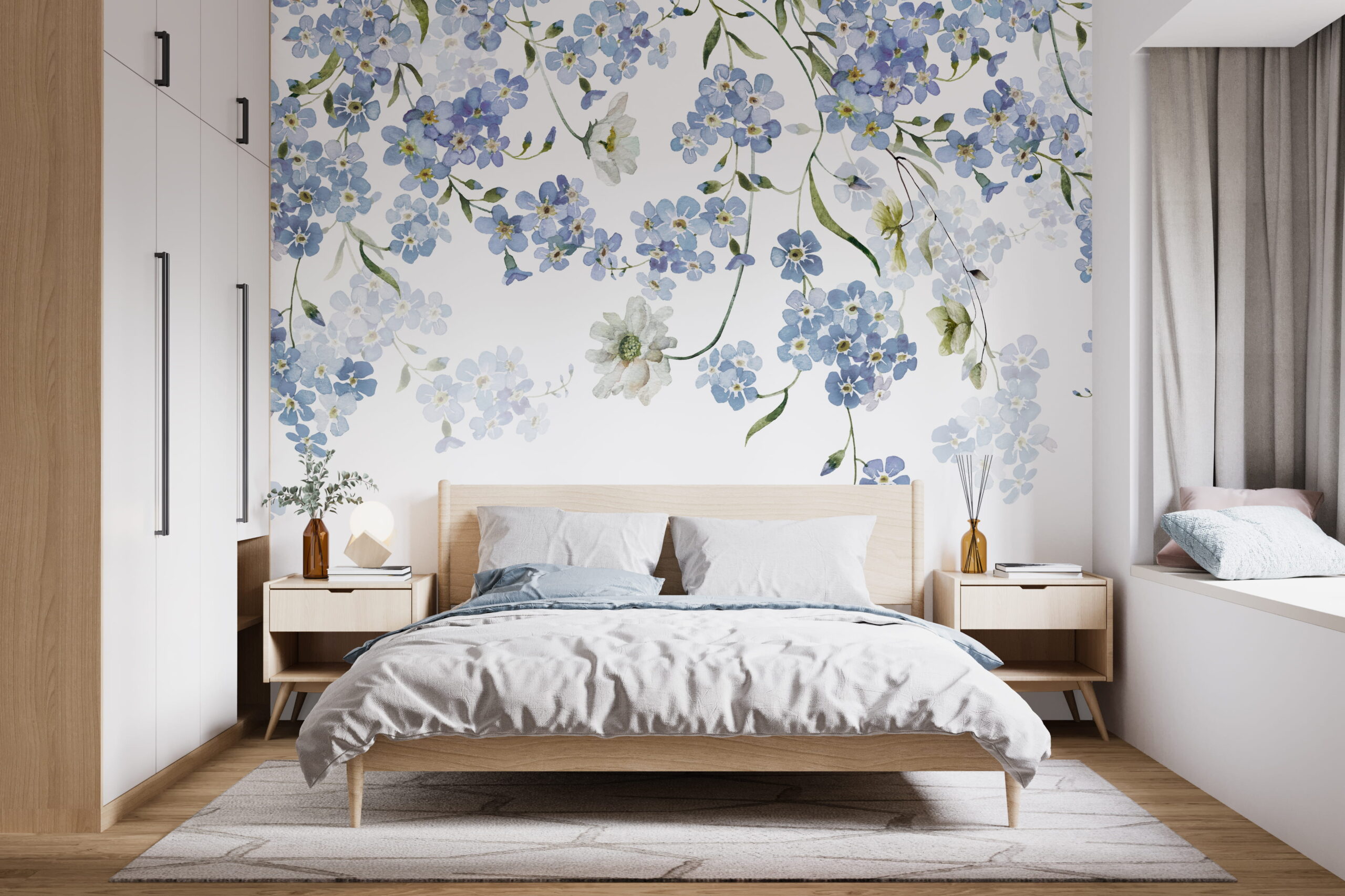 Fototapeten Blaues Flüstern der Blumen