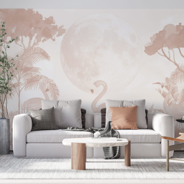 Fototapeten Mondflamingos-Paarung