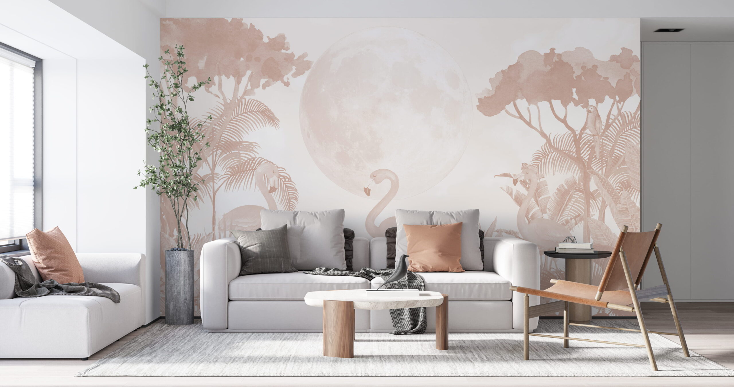 Fototapeten Mondflamingos-Paarung