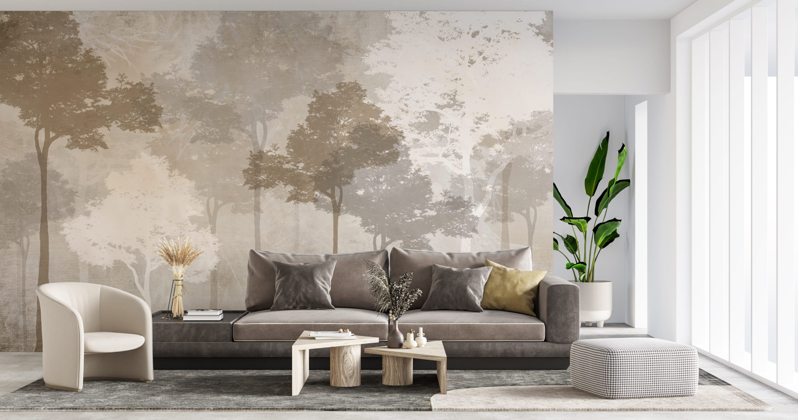 Fototapeten Beige Forest