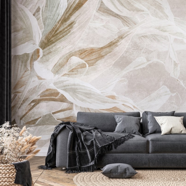 Fototapeten Beige Floristik