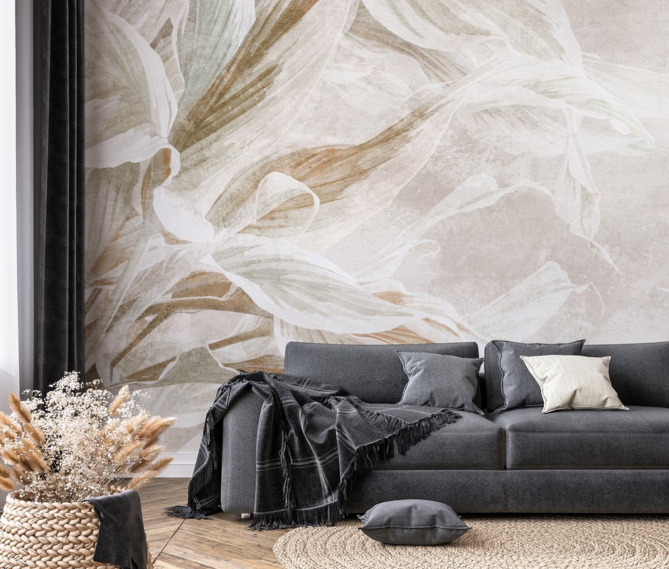 Fototapeten Beige Floristik