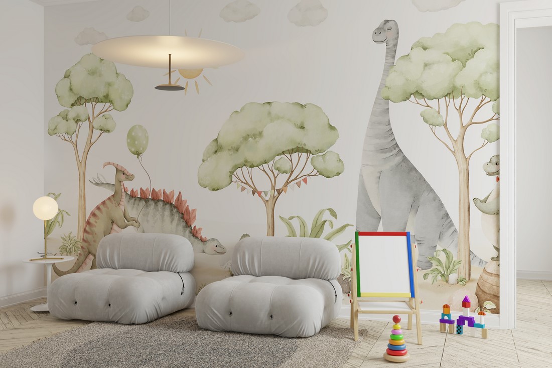 Fototapeten Niedliche Dinosaurier