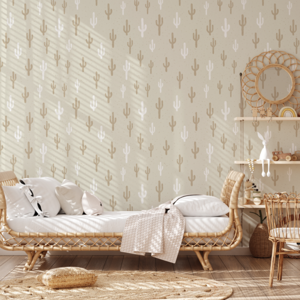 Fototapeten Beige Kakteen