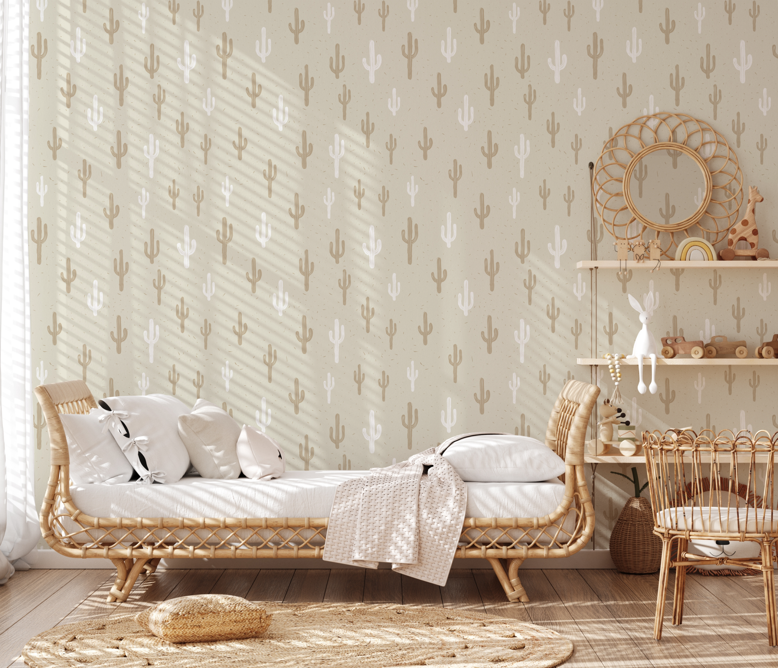 Fototapeten Beige Kakteen