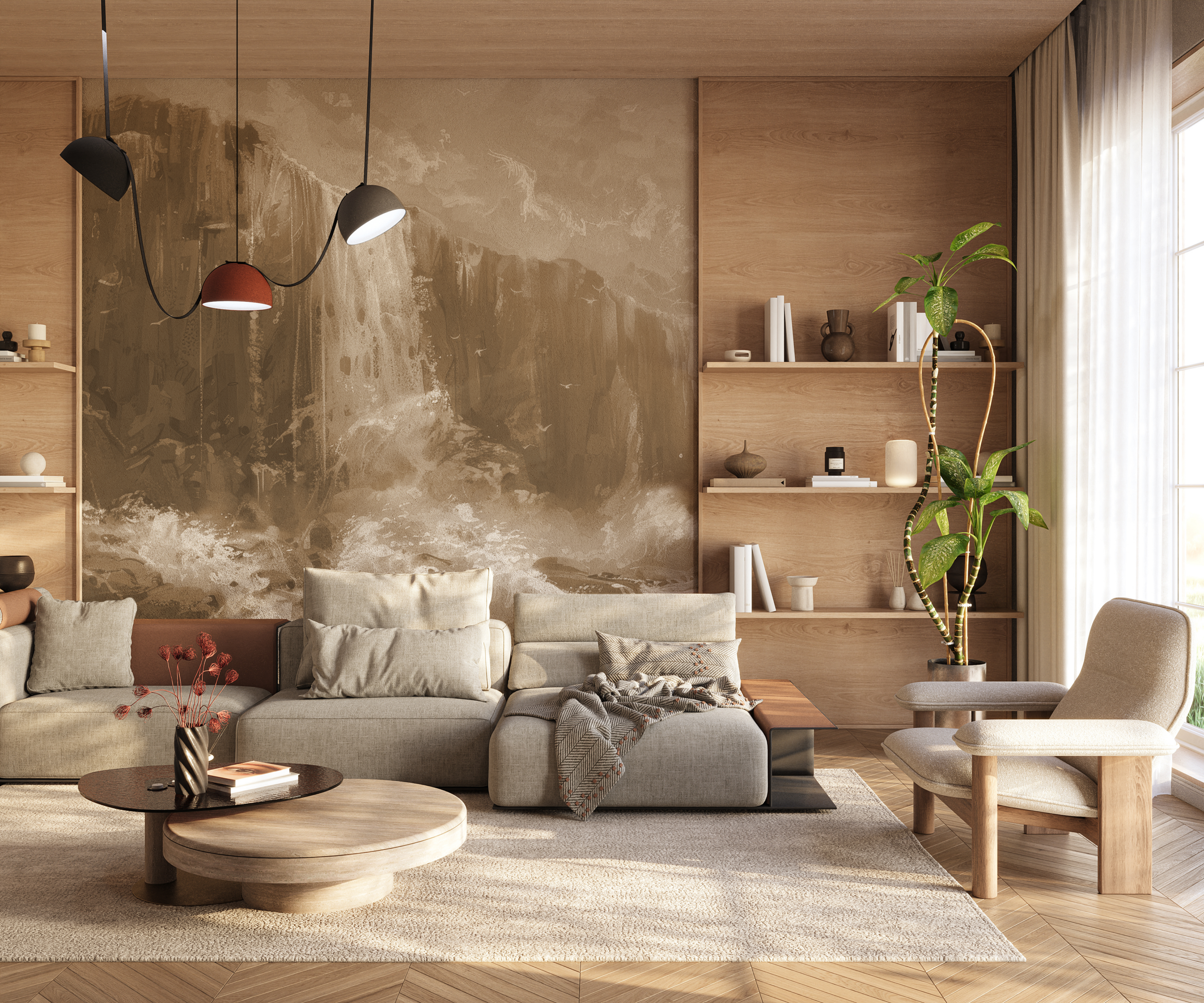 Fototapeten Beige Cascades