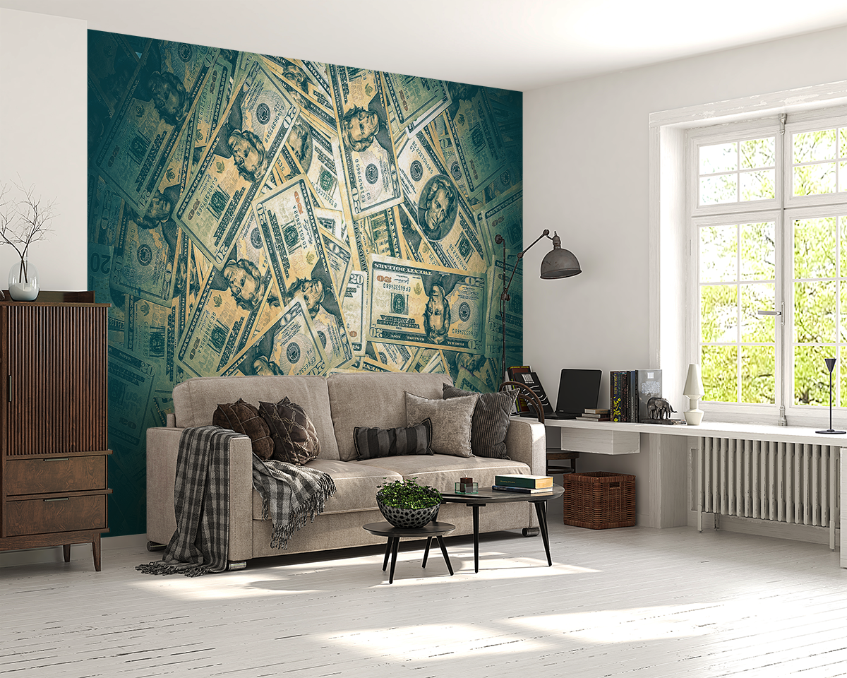 Fototapeten Ein Stapel amerikanischer Banknoten