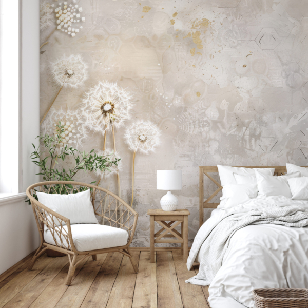 Fototapeten Löwenzahn in Beige