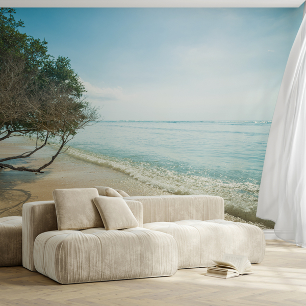 Fototapeten Strand unter den Bäumen