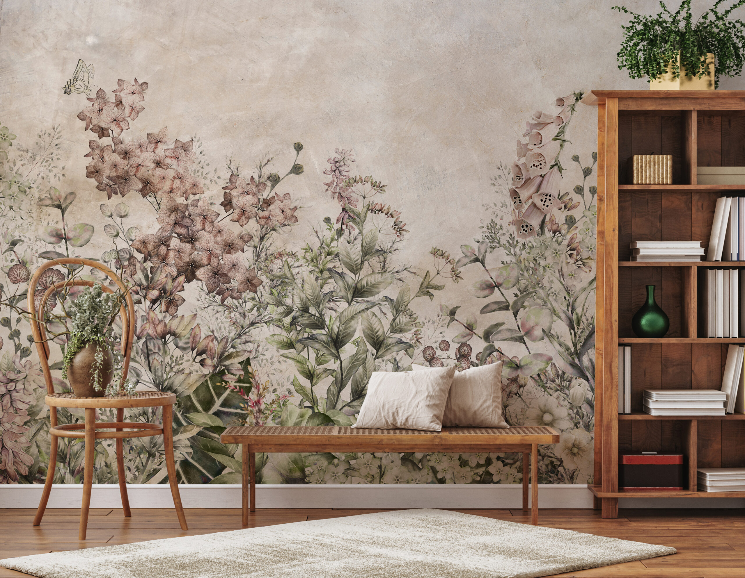 Fototapeten Wild Garden – Die Kraft der Blumen an der Wand