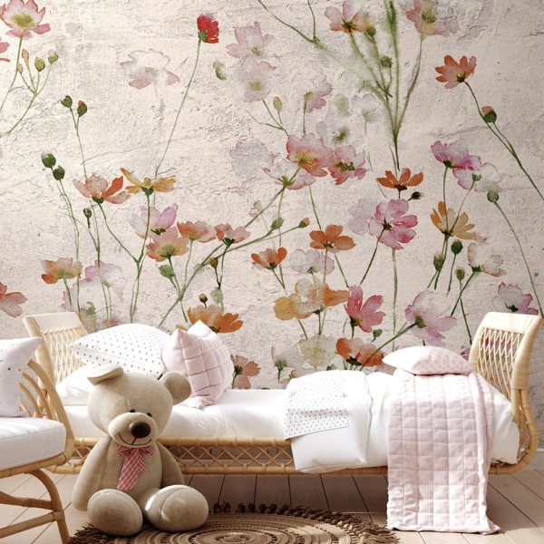 Fototapeten Wildblumen auf Gips