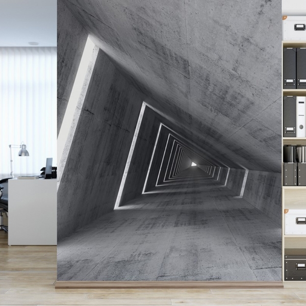 Fototapeten Betonkorridor 3D