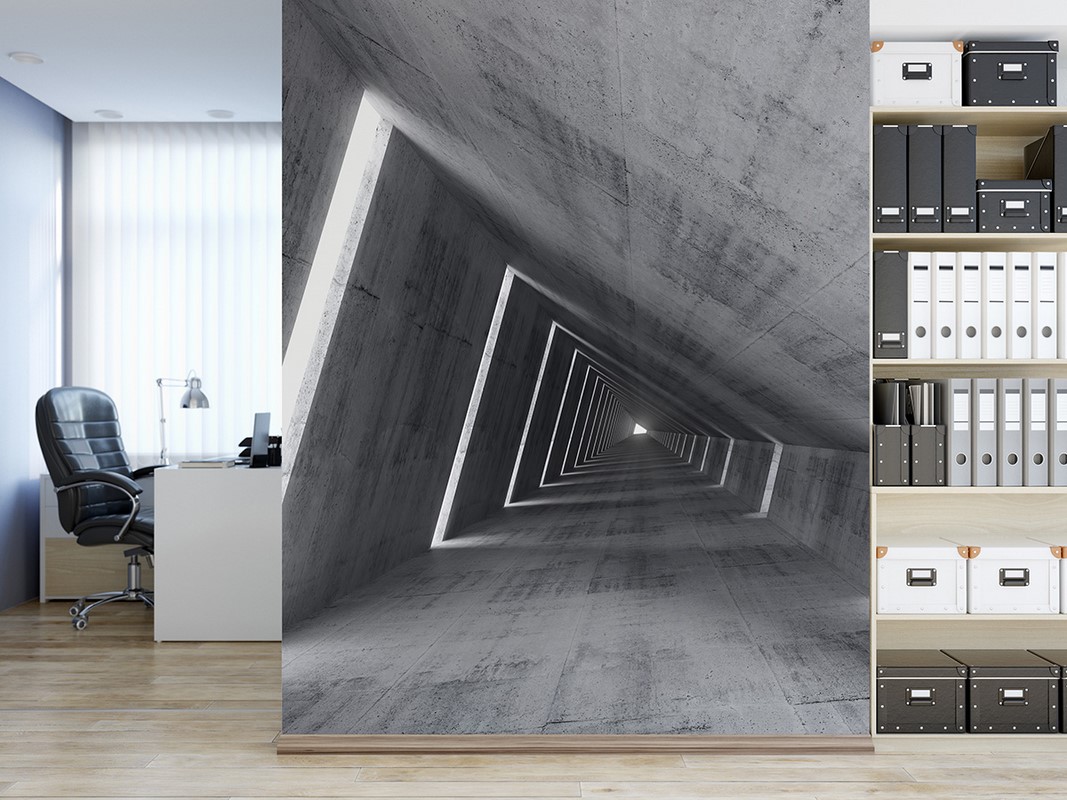 Fototapeten Betonkorridor 3D