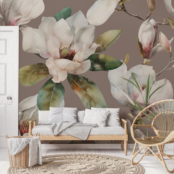 Fototapeten Weiße Magnolien