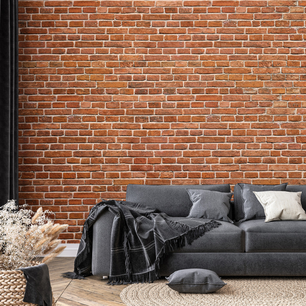 Fototapeten Loft aus roten Ziegelsteinen