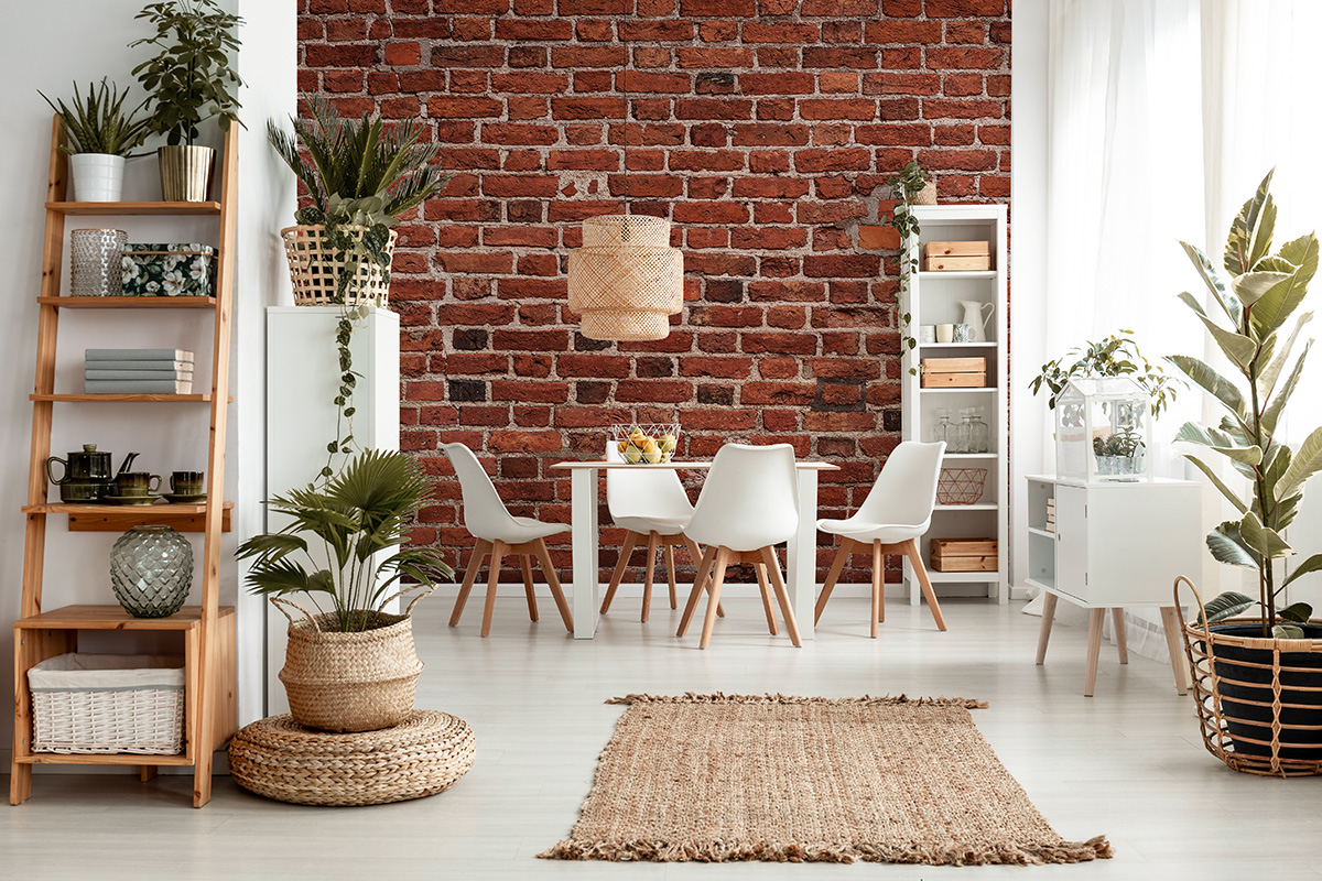 Fototapeten realistische rote Backsteinmauer