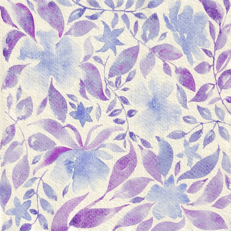 Watercolor,Floral,Pattern,In,Violet,And,Lavender.,Hand-painted,Purple,Flower