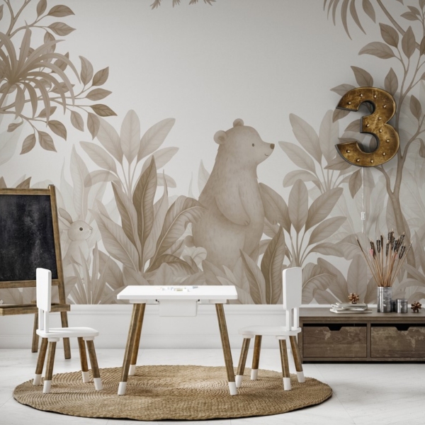 Fototapeten Bär in Beige