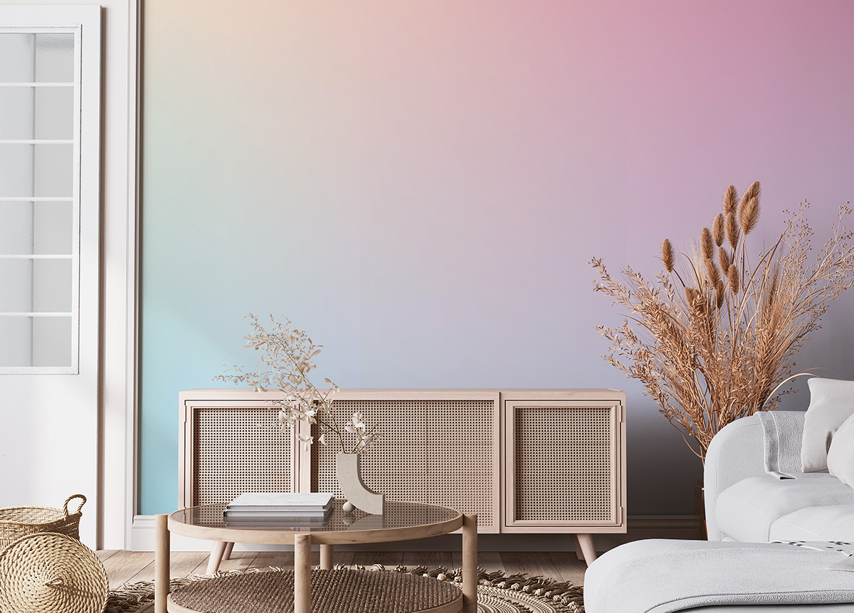 Fototapeten Subtiler Regenbogen-Ombré