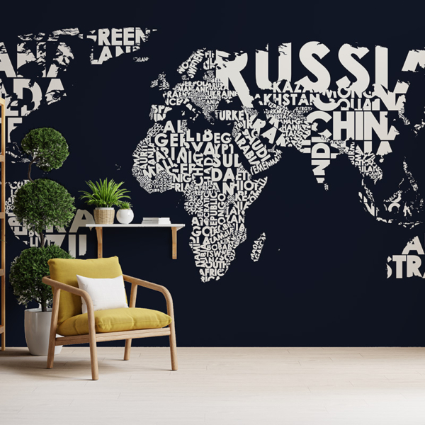 Fototapeten Typografische Weltkarte