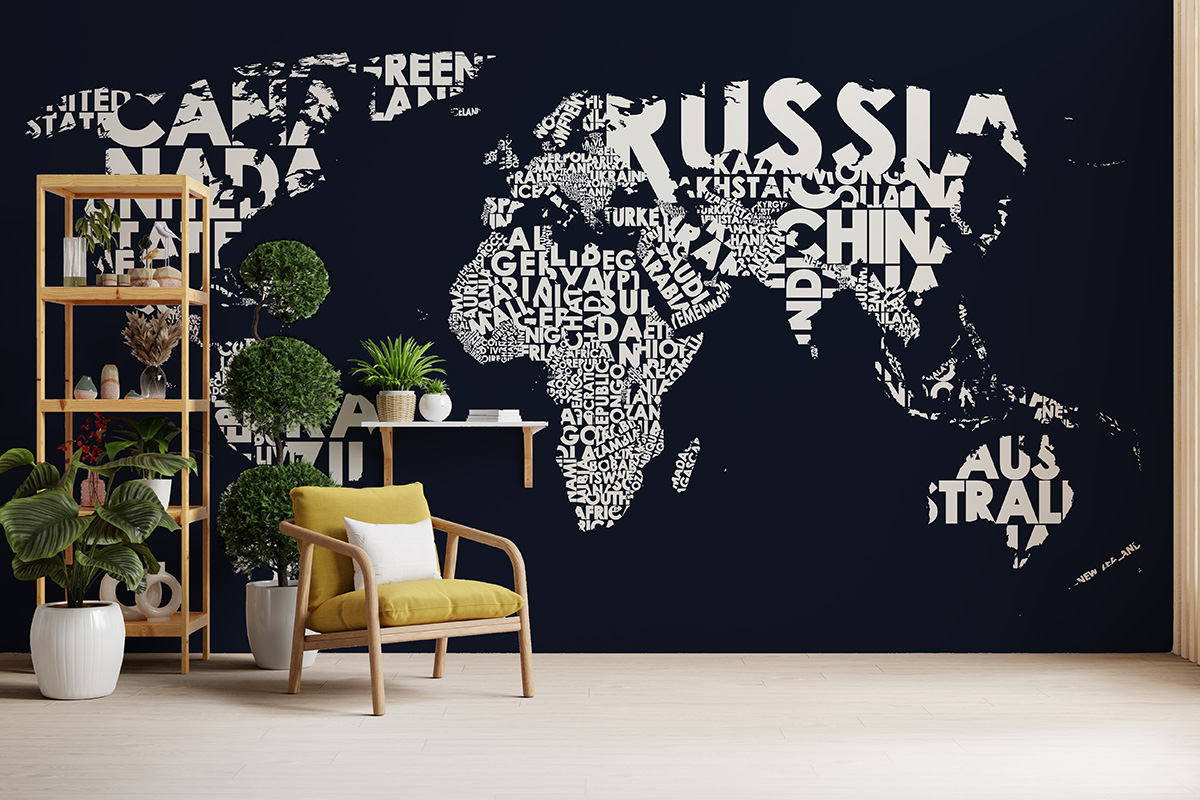 Fototapeten Typografische Weltkarte