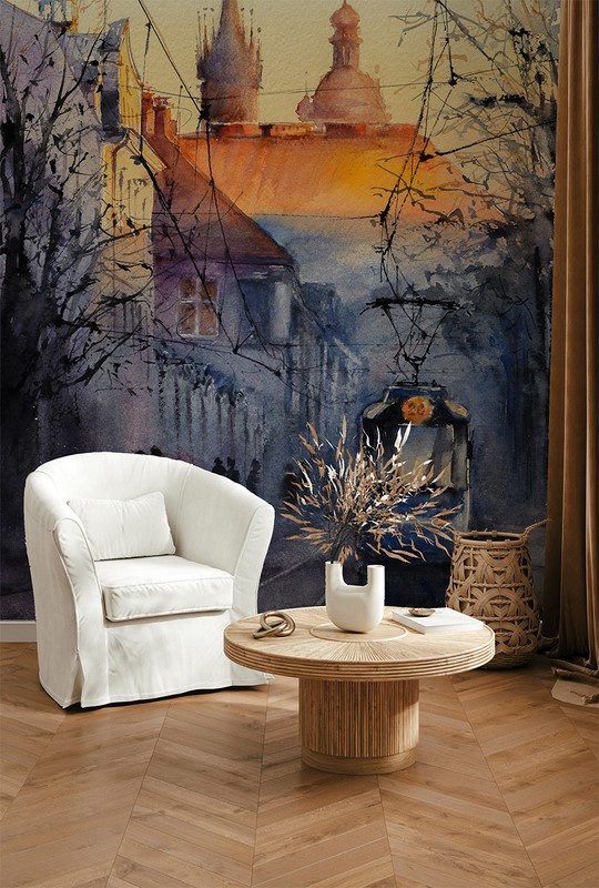 Fototapeten Abendstraße
