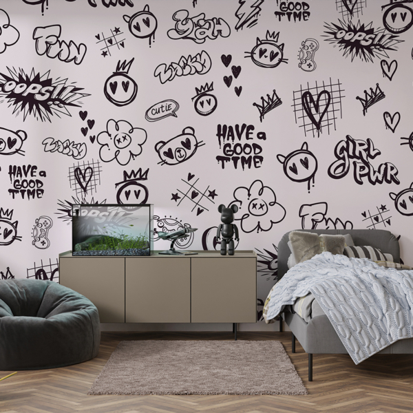 Fototapeten Graffiti für Mädchen – Girl Power