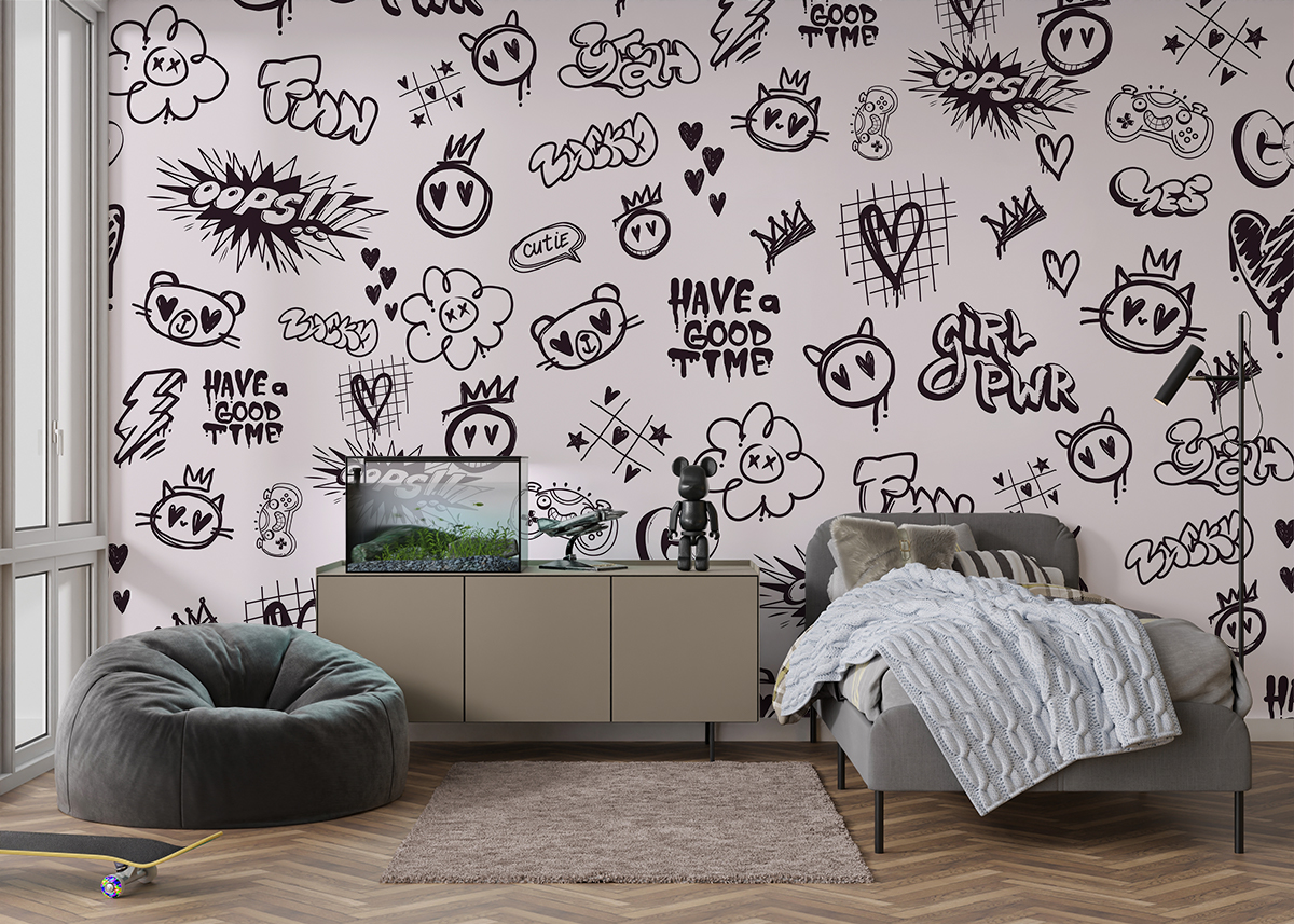 Fototapeten Graffiti für Mädchen – Girl Power