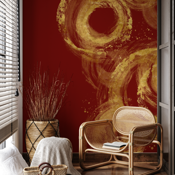 Fototapeten Burgunderrot und Gold