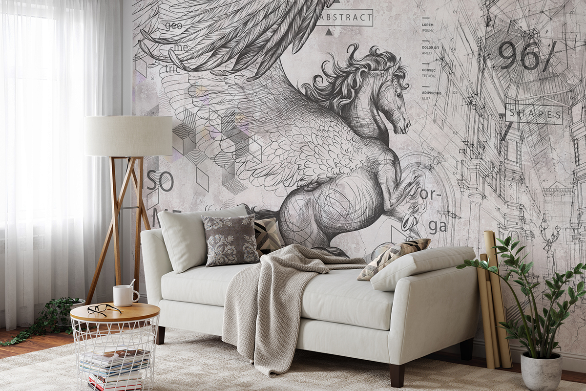 Fototapeten Pegasus – das geflügelte Pferd