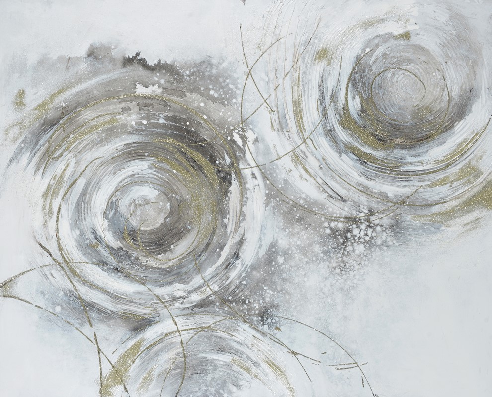 An,Abstract,Circle,,Gold,And,Silver,Gray,,Flowing,,Creative,Lines,