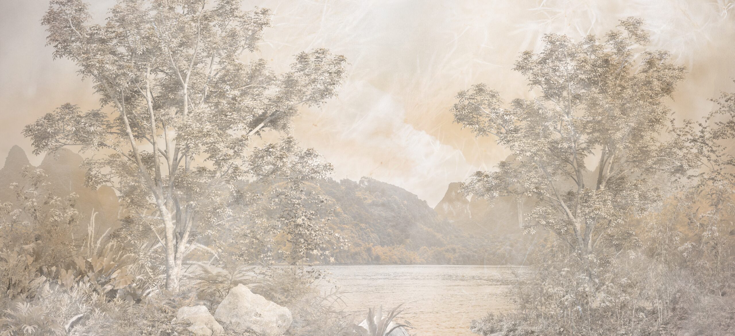 Tropical,Forest,And,Flowers,Landscape,,,Trees,And,Leaves,Wallpaper